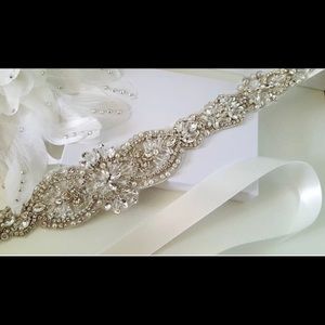 Beaded bridal sash crystal wedding belt sash